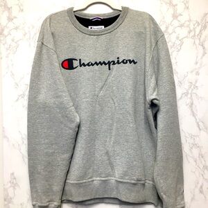 Champion Crewneck Sweatshirt Medium Gray Unisex Cozy Casual Loungewear Athletic